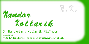 nandor kollarik business card